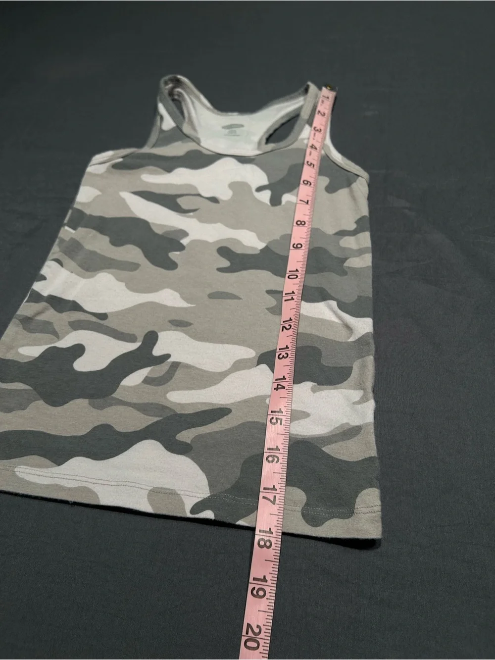 Old Navy Girls Grey Camo Racerback Tank Top